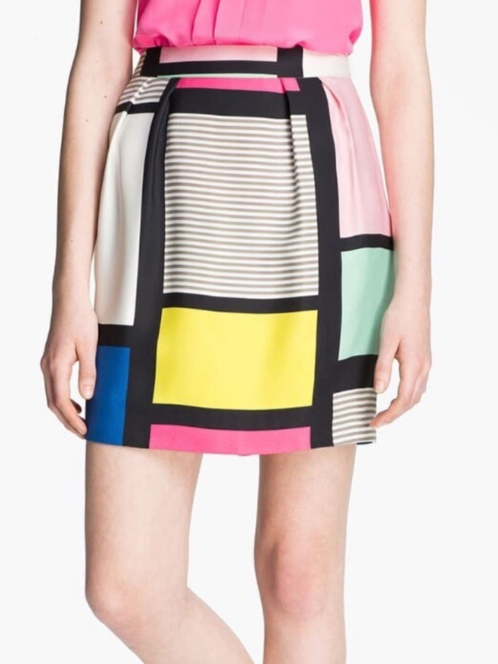 Kate Spade New York Skirt The Rules Colorblock Mini Skirt Size 8 39203